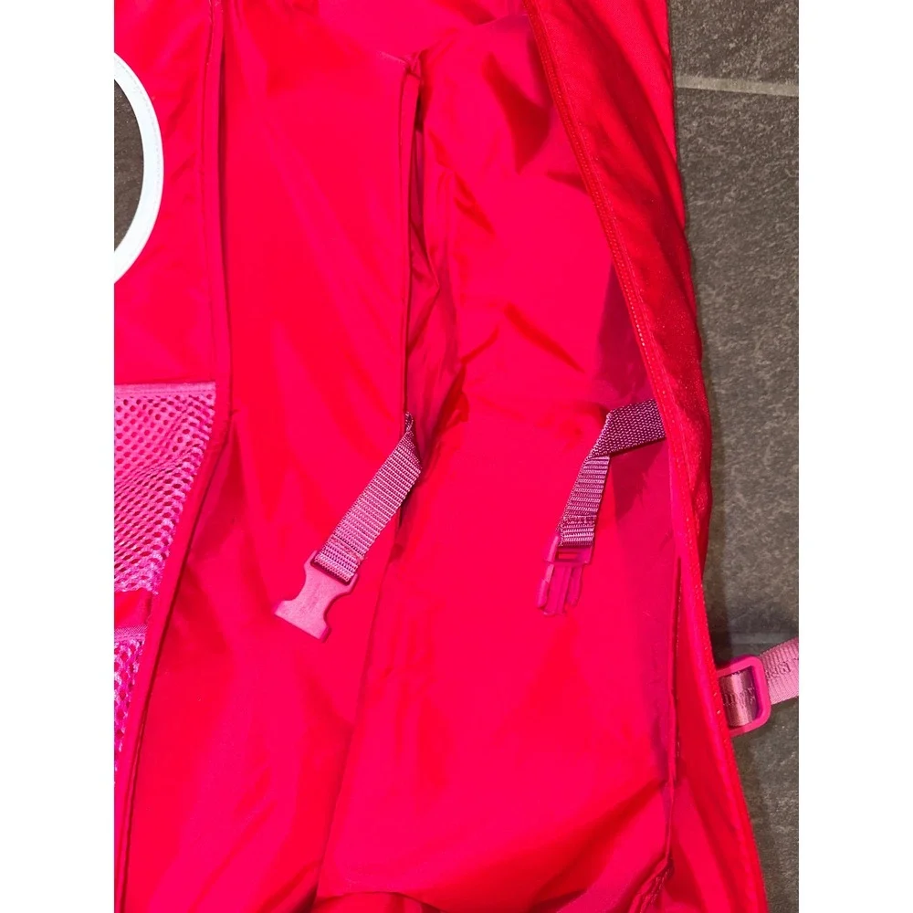 American Girl Doll Carrier Backpack Red Pink Travel Bag with Porthole Window